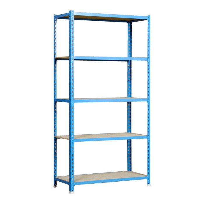 Simon Rack Estantería metálica sin tornillos Maderclick plus 5/500, azul/madera, 5 estantes, capacidad 150 kg por nivel, 2000x1000x500 mm 0 Simon Rack Estantería metálica sin tornillos Maderclick plus 5/500, azul/madera, 5 estantes, capacidad 150 kg por nivel, 2000x1000x500 mm 0