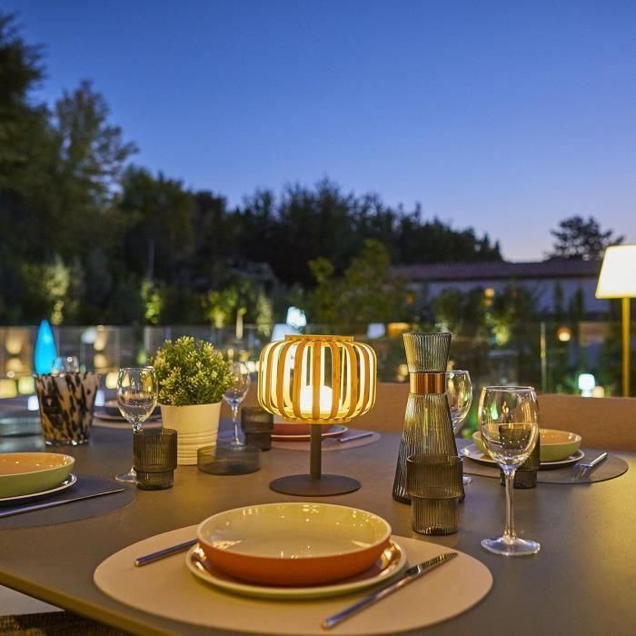 Lumisky LUM3666162005931 Lámpara de mesa inalámbrica STANDY MINI BAMBOO H25 cm Bambú natural LED blanco cálido y blanco 3