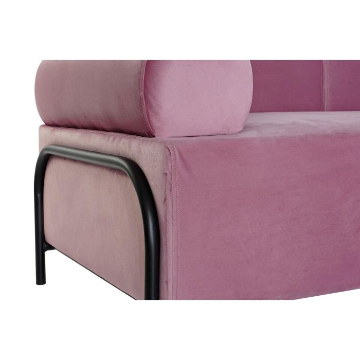 Sofa Moderno DKD Home Decor Rosa Negro 76 x 76 x 154 cm 4