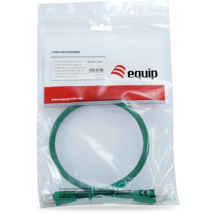 EQUIP 608047 Cable Patch Cat8.1 S/FTP 2xRJ45 0.50m Verde LSZH 2