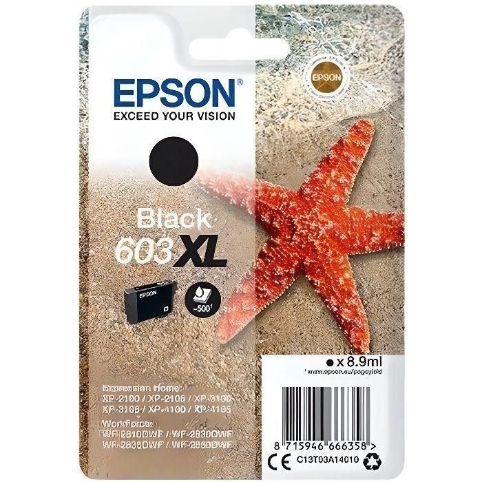 Epson Tinta Negro Xp-2100, 3100, 4100 - Wf-2830Dwf, 2850Dwf - 603 XL Epson Tinta Negro Xp-2100, 3100, 4100 - Wf-2830Dwf, 2850Dwf - 603 XL