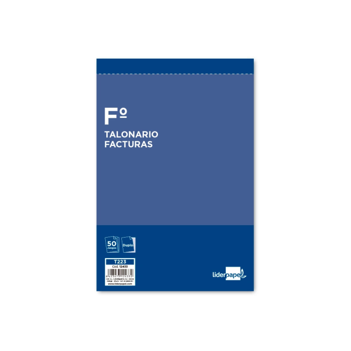 Liderpapel T223 Talonario Facturas Folio Original y Copia con IVA 1