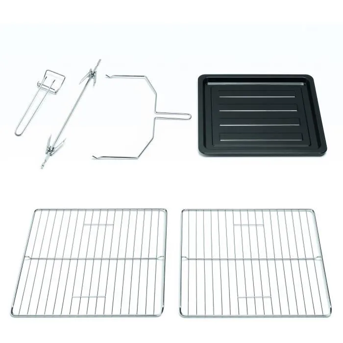 Brandt FC469MUB Mini-Horno Multifunción 46L 1800W Termostato 230°C Temporizador 120min Aluminio Negro 5