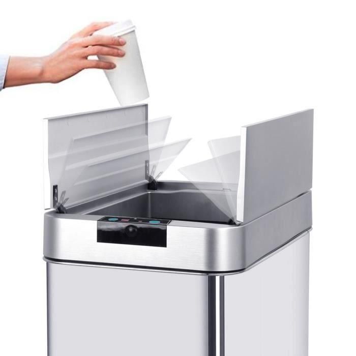 KITCHEN MOVE Papelera automática SILVERLAKE - 60L - Acero inoxidable con fleje 4 KITCHEN MOVE Papelera automática SILVERLAKE - 60L - Acero inoxidable con fleje 4