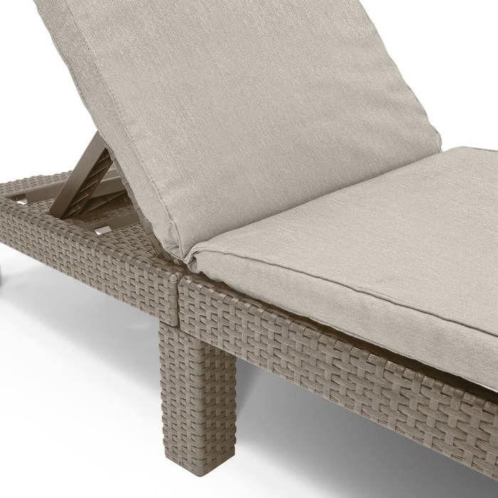 Sillón lounge con cojines imitación resina trenzada ALLIBERT - 4 posiciones - Daytona - Beige 2 Sillón lounge con cojines imitación resina trenzada ALLIBERT - 4 posiciones - Daytona - Beige 2