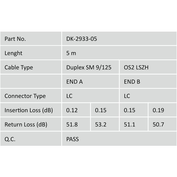 DIGITUS LWL Patchkabel LC a LC 5.00m Singlemode Duplex OS2 Cable de Fibra Óptica 4