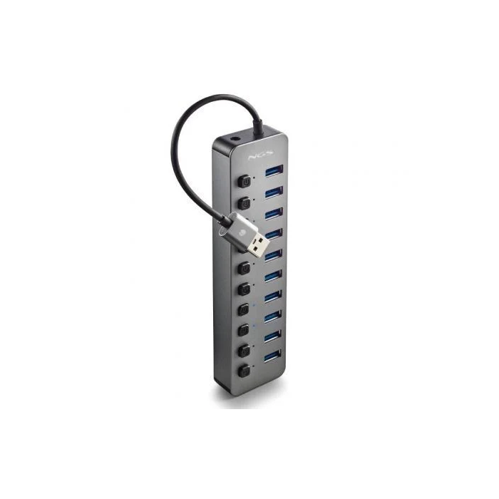 NGS IHUB10 Hub USB de 10 Puertos USB 3.0, 10xUSB 3.0, 5Gbps, Compatible PC/MAC, Gris 0 NGS IHUB10 Hub USB de 10 Puertos USB 3.0, 10xUSB 3.0, 5Gbps, Compatible PC/MAC, Gris 0