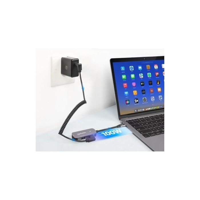 MANHATTAN Adaptador USB-C a HDMI 3 en 1 con Suministro de Energía hasta 100W y Resolución 4K 8 MANHATTAN Adaptador USB-C a HDMI 3 en 1 con Suministro de Energía hasta 100W y Resolución 4K 8