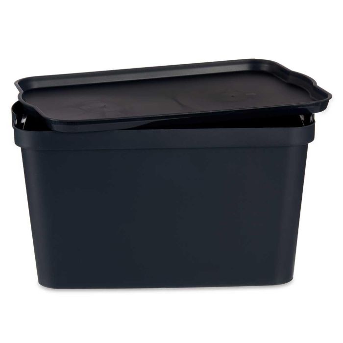 Caja Plastico Con Tapa 24L Antracita Kipit 29X24CM (6 Unidades) 2 Caja Plastico Con Tapa 24L Antracita Kipit 29X24CM (6 Unidades) 2