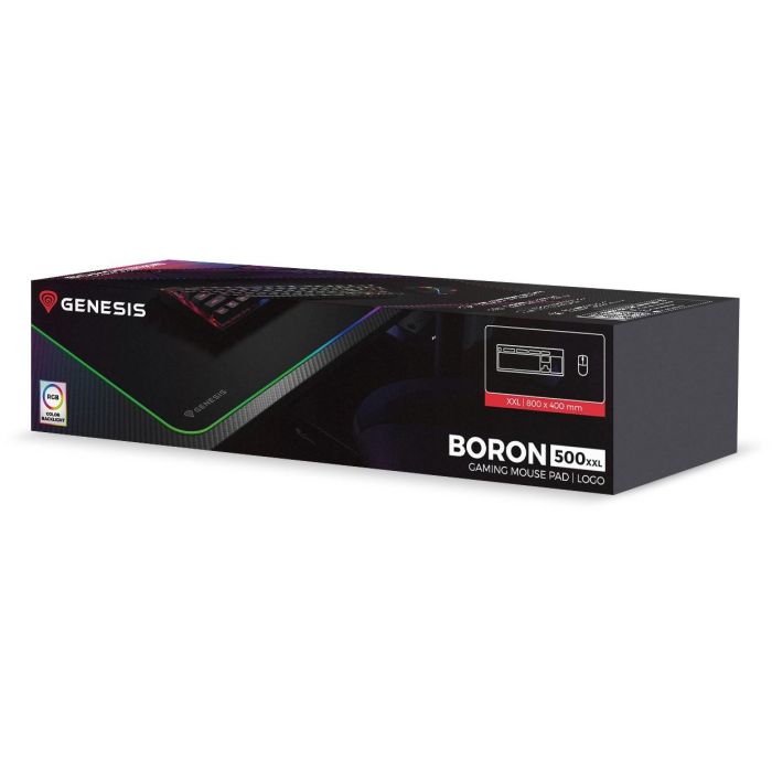 GENESIS Boron 500 XXL RGB Alfombrilla de Ratón Gaming, Negra, con Iluminación LED RGB Multicolor, 800x400mm para Escritorio Completo 11