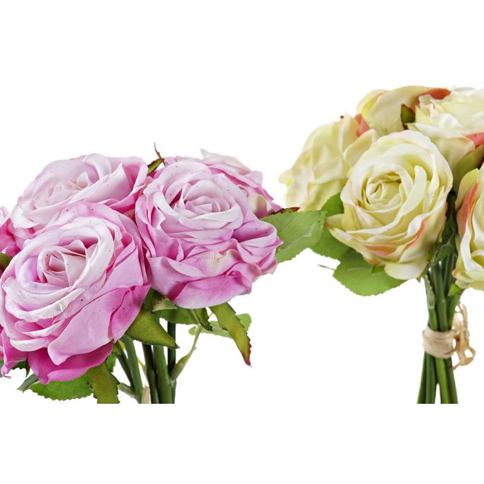 DKD Home Decor Ramo Artificial de 6 Rosas Decorativas, Amarillo y Rosa, Poliéster y PE, 20x22x20 cm (Pack 12 Unidades) 1 DKD Home Decor Ramo Artificial de 6 Rosas Decorativas, Amarillo y Rosa, Poliéster y PE, 20x22x20 cm (Pack 12 Unidades) 1