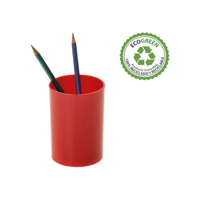 Archivo 2000 Cubilete Portalapices 2000 Rojo Opaco Plastico 100% Reciclado Diametro 75 mm Alto 105 mm 1