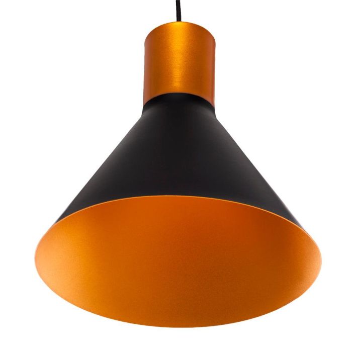 Lámpara Colgante Angelina SKD-P012-B Negro Mate Detalle Cobre Interior Dorado Diseño Retro Vintage Industrial Casquillo E27 2 Lámpara Colgante Angelina SKD-P012-B Negro Mate Detalle Cobre Interior Dorado Diseño Retro Vintage Industrial Casquillo E27 2