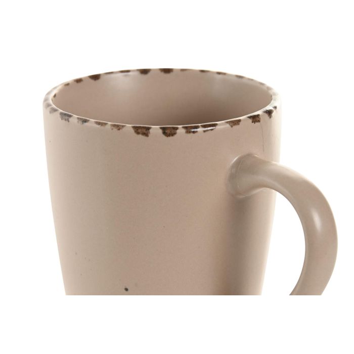 Mug Scandi DKD Home Decor Marron 8 x 10.8 x 9 cm (6 Unidades) 1