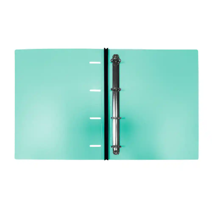 Liderpapel Carpeta 4 Anillas Redondas 25 mm Polipropileno DIN A4 Ultra Compacta Lomo Extensible 4 cm Verde Menta 5