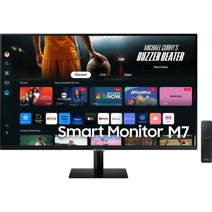 Monitor para PC - SAMSUNG - SMART MONITOR M7 DM700 - 32" UHD 4K - Panel VA - 60 Hz - HDR10 - USB-C 65 W - HDMI - Altavoces - Negro