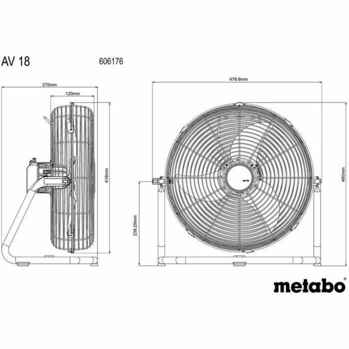 Metabo MET4007430286918 Ventilador Inalámbrico AV 18 18V 1 Metabo MET4007430286918 Ventilador Inalámbrico AV 18 18V 1