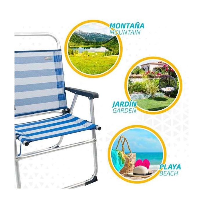 Silla playa plegable aluminio fija marinera 48x50x88 cm 6 Silla playa plegable aluminio fija marinera 48x50x88 cm 6