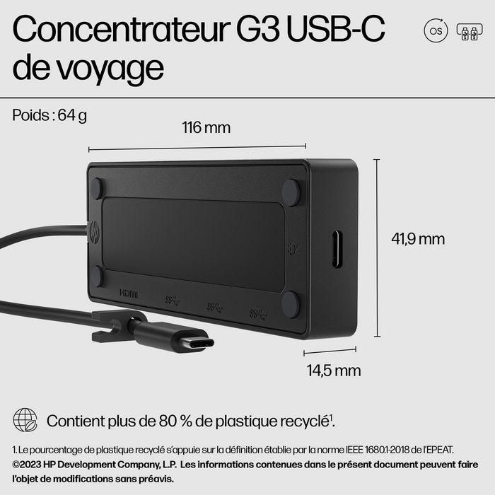HP USB-C Travel Hub G3 Conector para Notebook 7