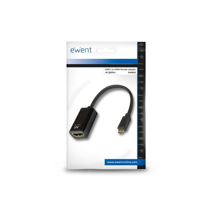 Ewent EW9823 Adaptador USB Tipo C a HDMI Tipo A 0.15 m Negro 2 Ewent EW9823 Adaptador USB Tipo C a HDMI Tipo A 0.15 m Negro 2