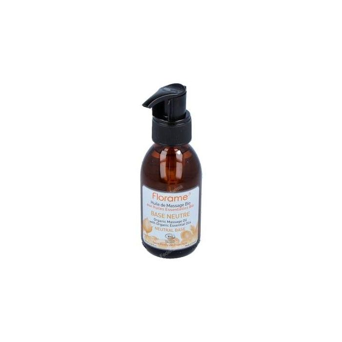 FLORAME Aceite de Masaje Base Neutra Ecológico 120ml Certificado ECOCERT para todo tipo de masajes