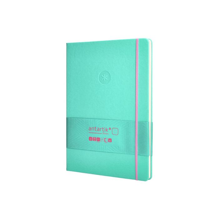 Cuaderno Con Gomilla Antartik Notes Tapa Dura A4 Hojas Puntos Rosa Y Turquesa 100 Hojas 80 gr Fsc 3