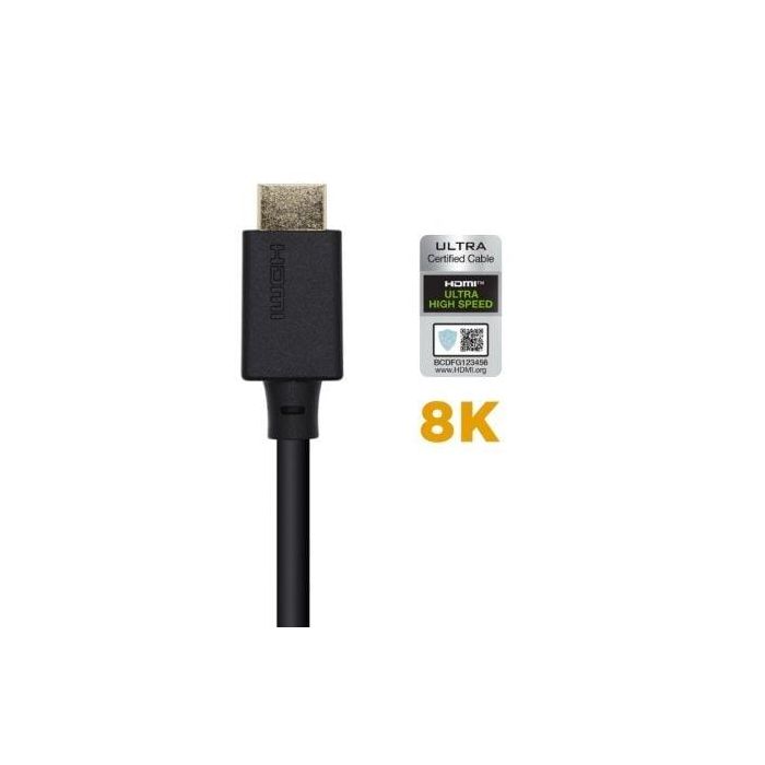 AISENS - CABLE HDMI V2.1 ULTRA ALTA VELOCIDAD / HEC CERTIFICADO 8K@60HZ 48GBPS, A/M-A/M, NEGRO, 1.5M 2 AISENS - CABLE HDMI V2.1 ULTRA ALTA VELOCIDAD / HEC CERTIFICADO 8K@60HZ 48GBPS, A/M-A/M, NEGRO, 1.5M 2