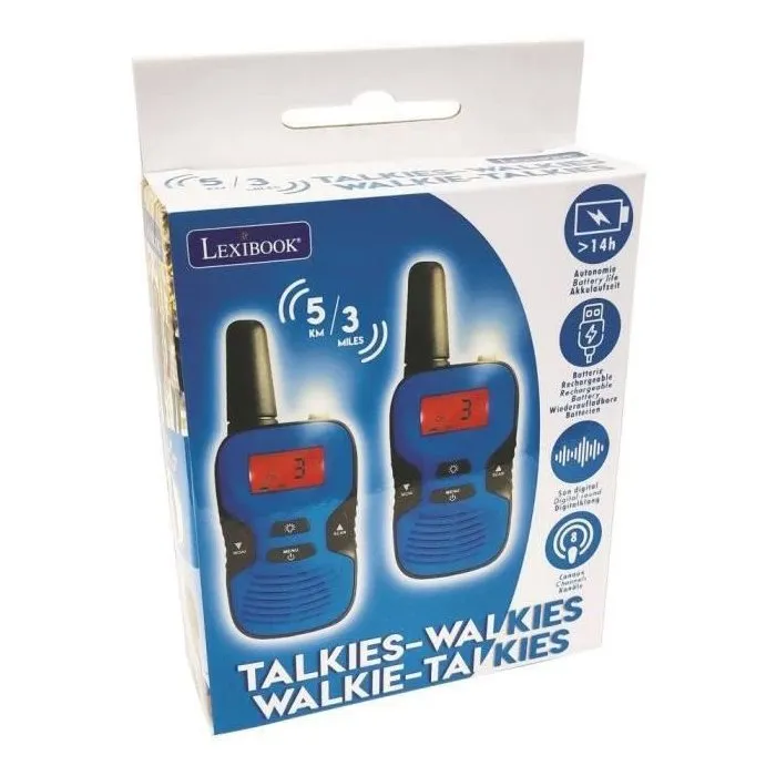 Lexibook Walkie-talkies Digitales Recargables Alcance 5 km 8 Canales 4