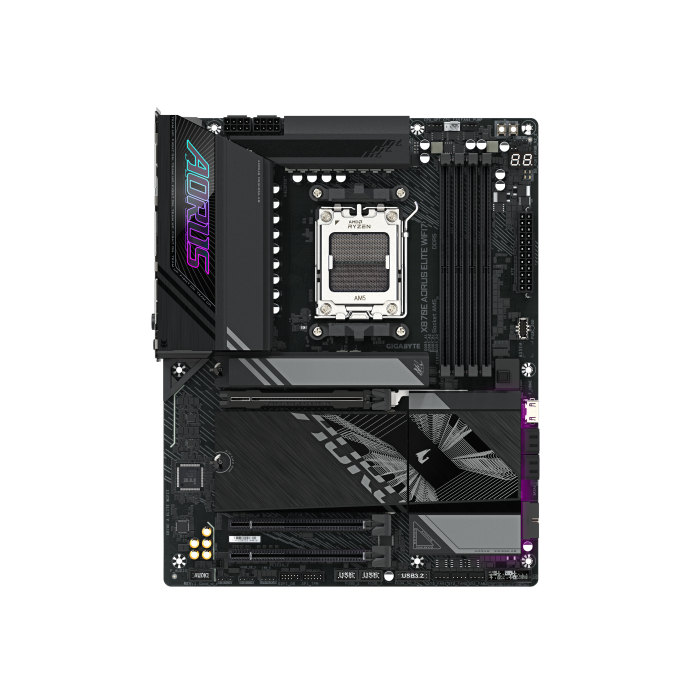 GIGABYTE Placa base X870E A ELITE WIFI7 - Compatible con CPUs AMD Ryzen 9000, VRM digital de 16+2+2 fases, hasta 8000MHz DDR5 (OC), 4xPCIe 5.0 + 4xM.2, Wi-Fi 7, LAN 2.5GbE, USB 3.2 Gen 2x2 1