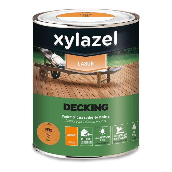 Xylazel Protector de suelos de madera al agua de larga duración decking pino 0,750l Xylazel Protector de suelos de madera al agua de larga duración decking pino 0,750l