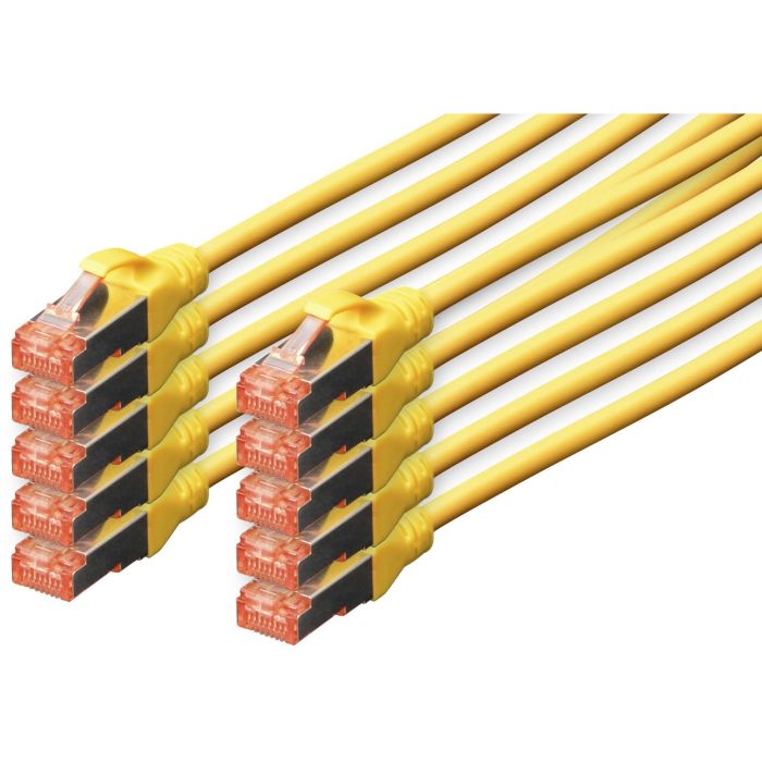 Digitus Cable de Red CAT 6 S/FTP (PIMF), Lote de 10 Unidades, 3m, Amarillo