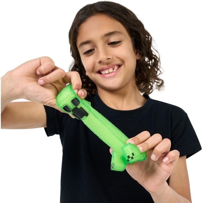 Figura Elástica - GOO JIT ZU - Creeper de Minecraft - 11 cm - Textura Elástica - 3x Elástico 3