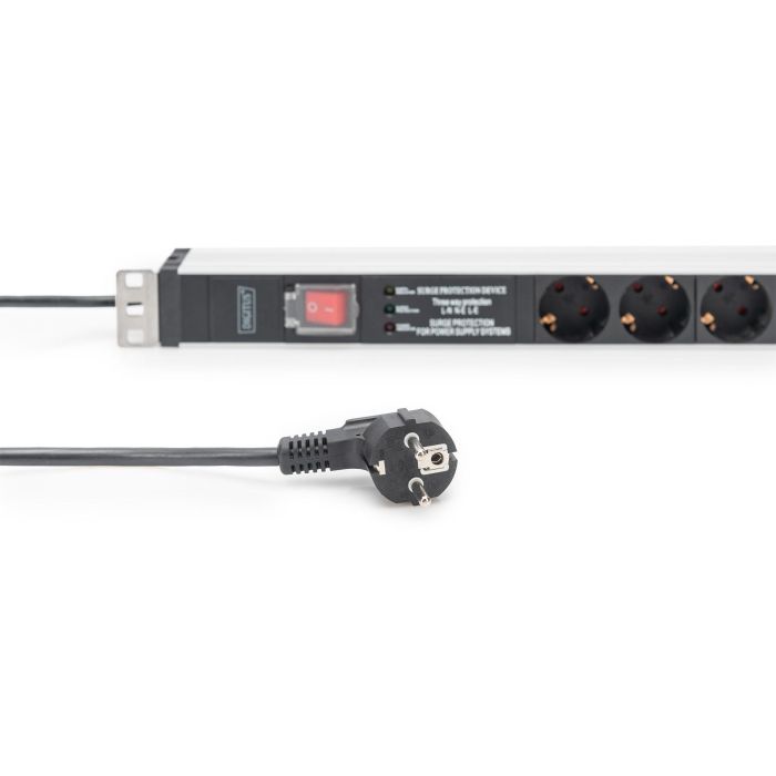 Steckdosenleiste Aluminium PDU 1U DIGITUS 16A 230VAC 50/60Hz 5x Schutzkontakt Überspannungsschutz integrierter Netzfilter 2 Steckdosenleiste Aluminium PDU 1U DIGITUS 16A 230VAC 50/60Hz 5x Schutzkontakt Überspannungsschutz integrierter Netzfilter 2