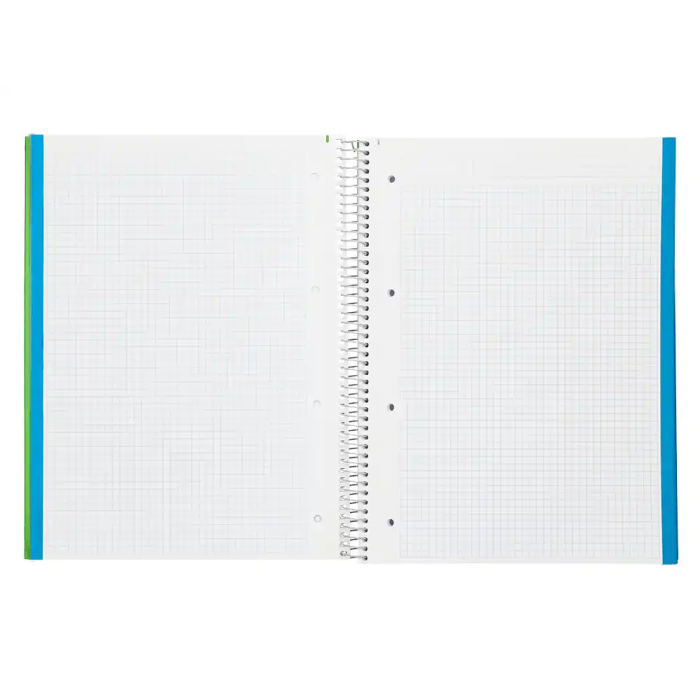 Liderpapel Cuaderno espiral Micro Jolly A4, 140 hojas, cuadro 5mm, 75gr, verde, espiral, tapa forrada 5