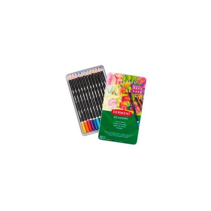 Derwent Lápices De Colores Surtidos Caja Metálica 12 Ud - Ideal para colorear y dibujar Derwent Lápices De Colores Surtidos Caja Metálica 12 Ud - Ideal para colorear y dibujar