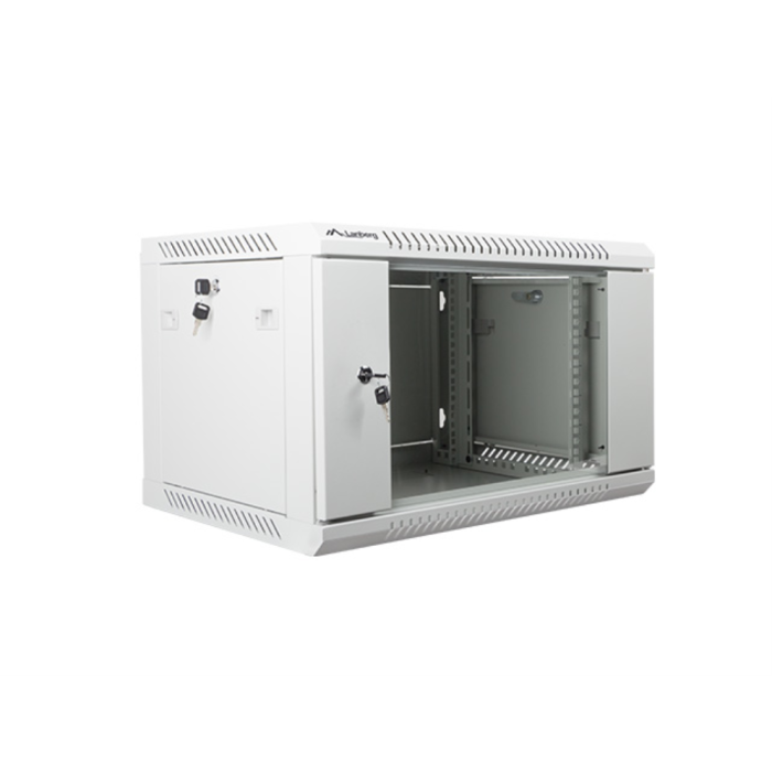 Lanberg Armario de Red Bastidor de Pared 19 pulgadas 6U 600x450mm con Puerta de Vidrio y Capacidad 60 kg Gris 2 Lanberg Armario de Red Bastidor de Pared 19 pulgadas 6U 600x450mm con Puerta de Vidrio y Capacidad 60 kg Gris 2