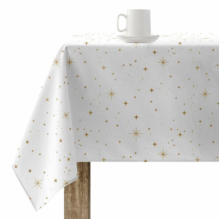 Mantel resinado antimanchas Belum Christmas Blanco Dorado 250 x 150 cm