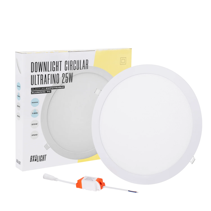BX3 LIGHT Placa LED Empotrable 25W 2000Lm 6000K Circular Vida 40000h, Iluminación Interior Homogénea para Oficinas Comercios Cocinas BX3 LIGHT Placa LED Empotrable 25W 2000Lm 6000K Circular Vida 40000h, Iluminación Interior Homogénea para Oficinas Comercios Cocinas