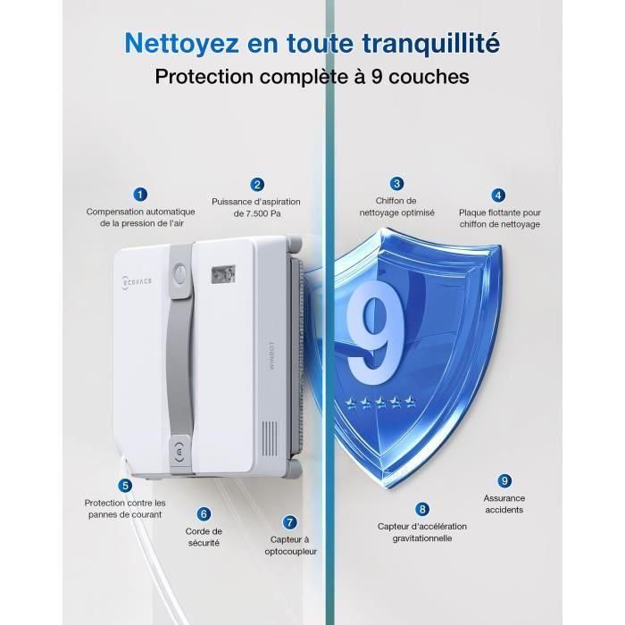 Ecovacs ECO1739406004735 Robot limpiacristales WINBOT Mini, diseño compacto, boquillas dobles con pulverizador ultrasónico 5