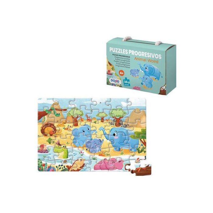 Puzle Dohe Educa Progresivo 36 Piezas Animal World (4-6 Años)