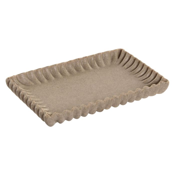 DKD Home Decor Bandeja Scandi Beige Resina 18 x 28 x 3 cm (4 Unidades)