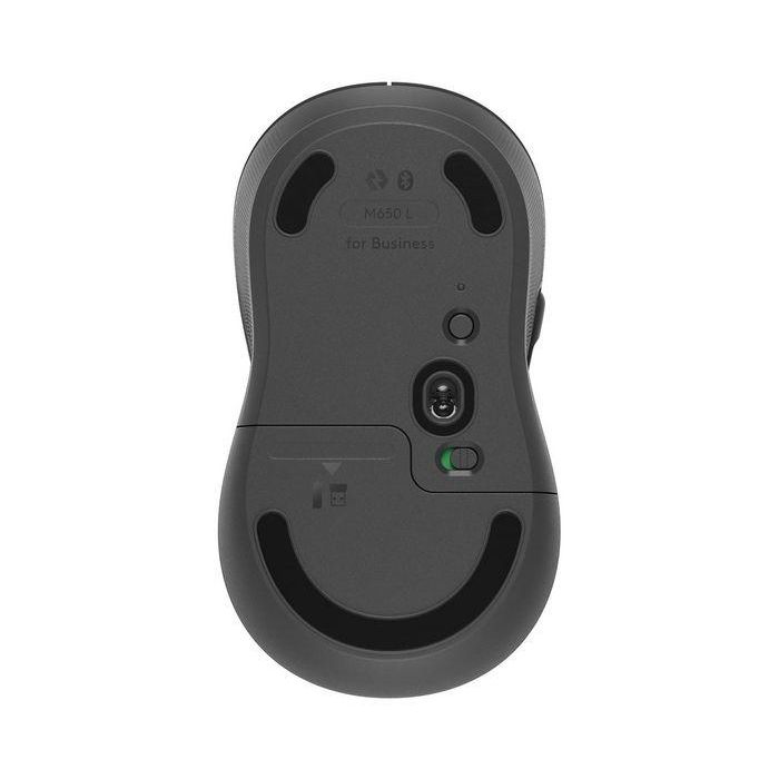 Logitech Signature M650 L For Business - Ratón Inalámbrico Silencioso y Ergonómico para Manos Grandes Diestros con SmartWheel, Bluetooth y Receptor USB Logi Bolt, Grafito