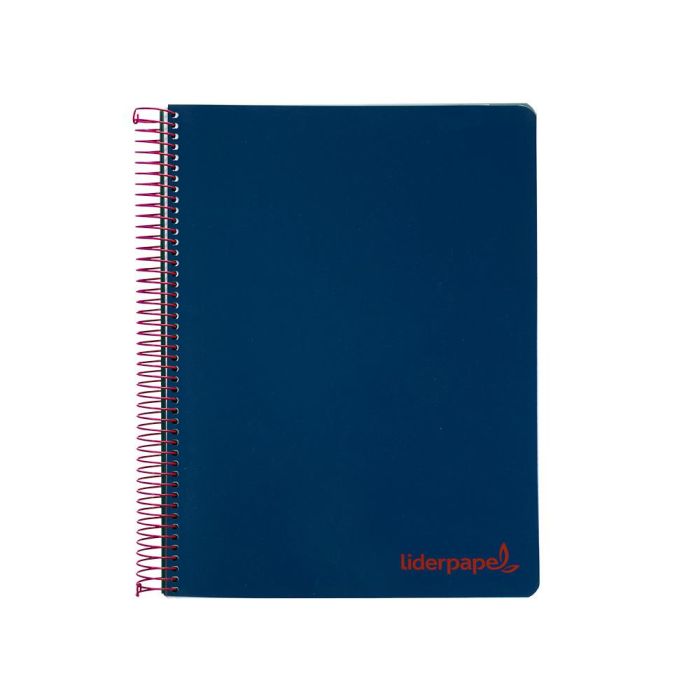 Cuaderno Espiral Liderpapel A4 Micro Wonder Tapa Plastico 120H 90 gr Cuadro 5 mm 5 Banda4 Taladros Color Azul Marino 1