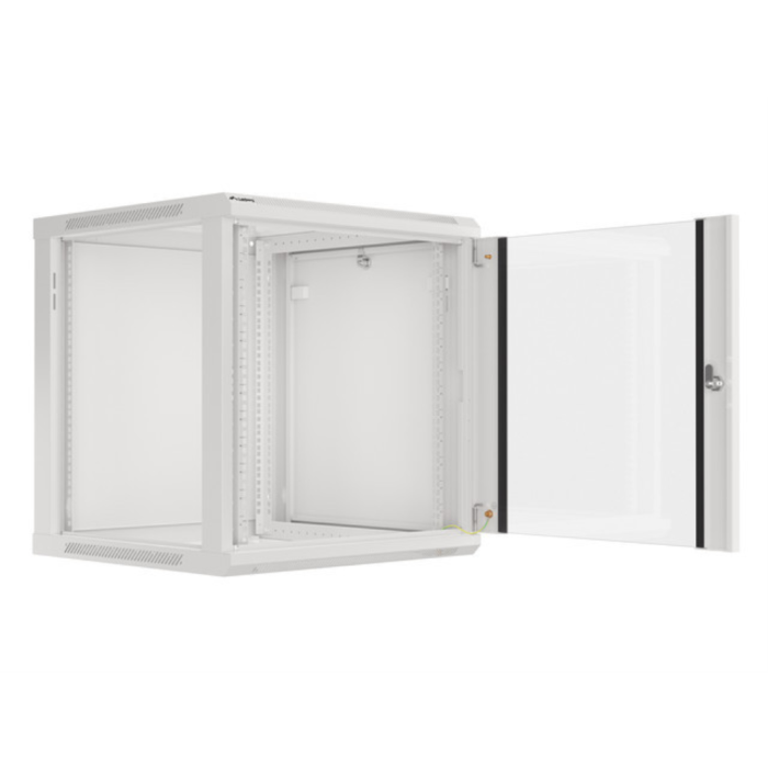 Lanberg WF01-6612-10S Armario Rack 12U para Montaje en Pared 600x600x368mm Gris con Cerradura y Rieles Incluidos