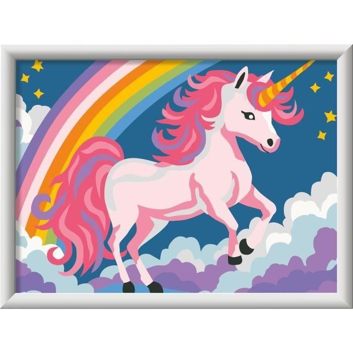 Ravensburger RAV00025904 Kit de pintura por números CreArt Kids Unicornio neón 18 x 24 cm, a partir de 7 años 2