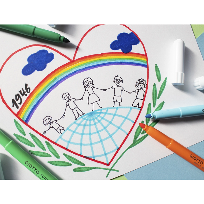 Giotto Rotulador Turbo Maxi Caja 12 Colores Lavables Punta Gruesa Bloqueada 3