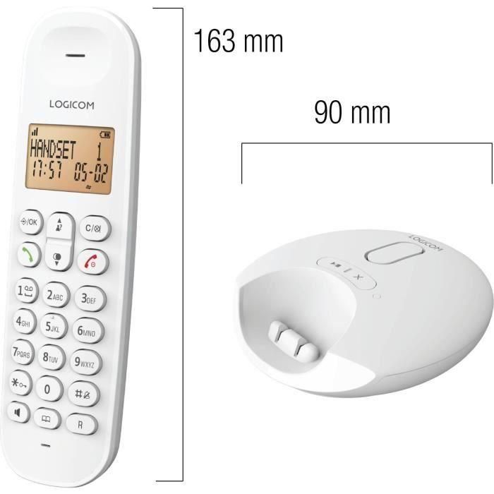 Teléfono fijo inalámbrico - LOGICOM - DECT ILOA 155T SOLO - Blanco - Con contestador automático 1 Teléfono fijo inalámbrico - LOGICOM - DECT ILOA 155T SOLO - Blanco - Con contestador automático 1