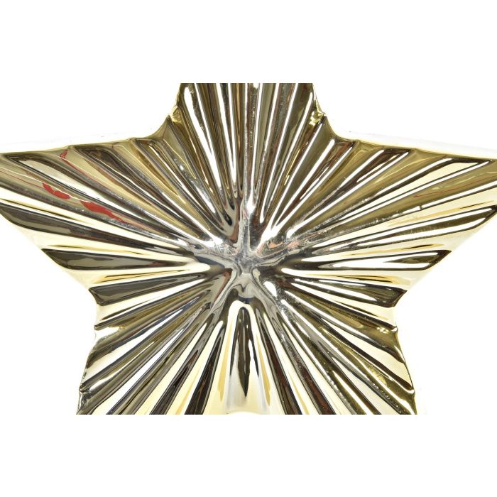 DKD Home Decor Decoración Navidad Moderna Estrella Porcelana Dorado Plateado 5x17x19 cm (4 Unidades) 2 DKD Home Decor Decoración Navidad Moderna Estrella Porcelana Dorado Plateado 5x17x19 cm (4 Unidades) 2