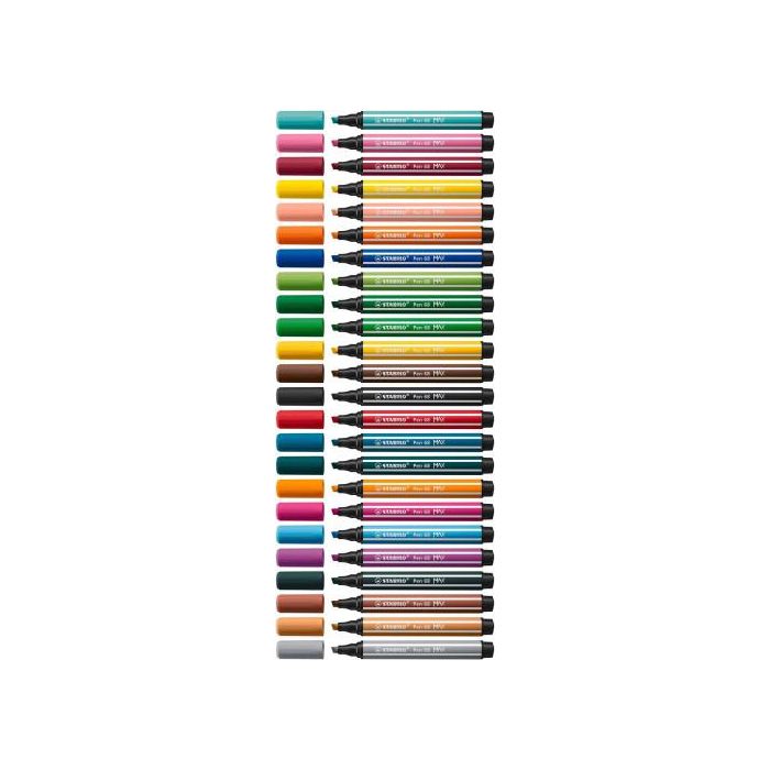 Estuche Arty con 6 Colores-Rotulador Premium con Punta Biselada Pen 68 Max Stabilo 768/06-21 1