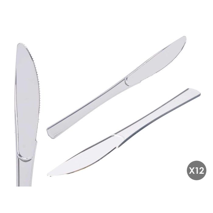 Kinvara Set de 12 Cuchillos de Plástico Plateado, 10x26x1 cm (48 Unidades) Kinvara Set de 12 Cuchillos de Plástico Plateado, 10x26x1 cm (48 Unidades)